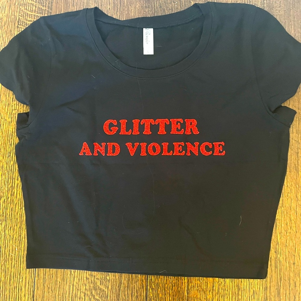 Glitter and Violence cropped T